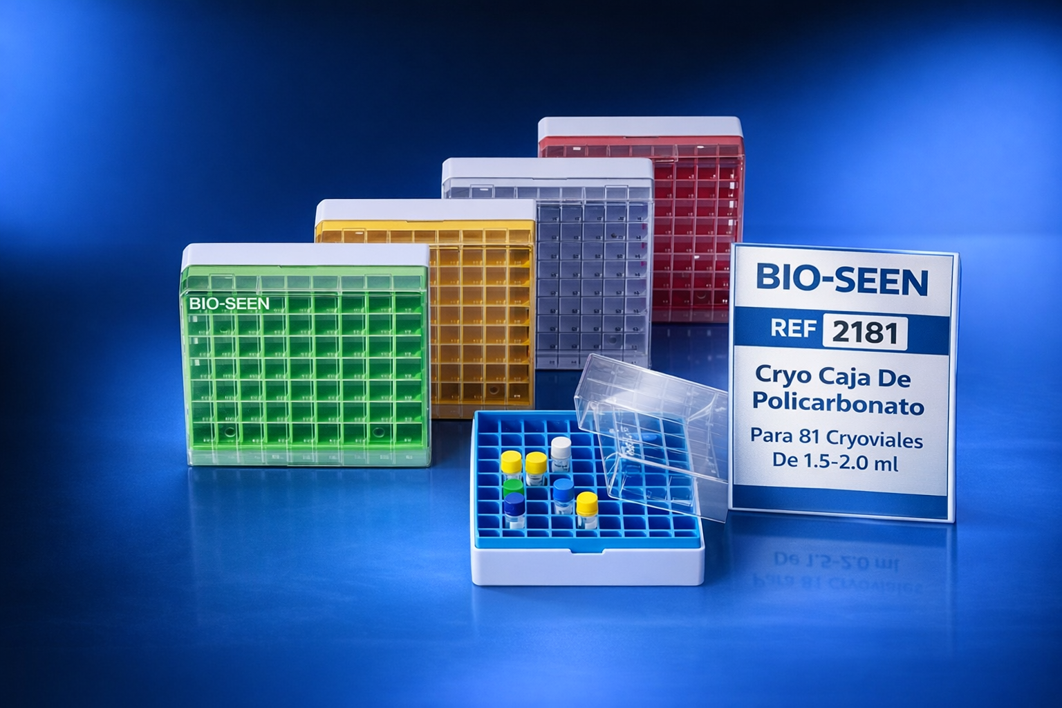 Caja para 81 Crioviales 1.5-2 ml de Policarbonato Bio-Seen 2181