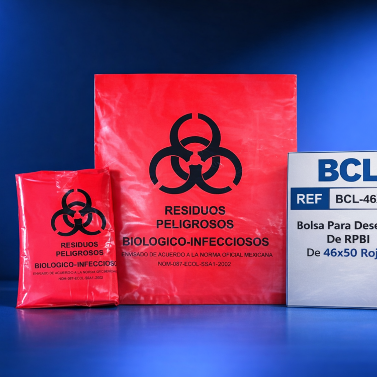 Bolsa Para Desecho De RPBI De 46x50 Rojas BCL-46X50