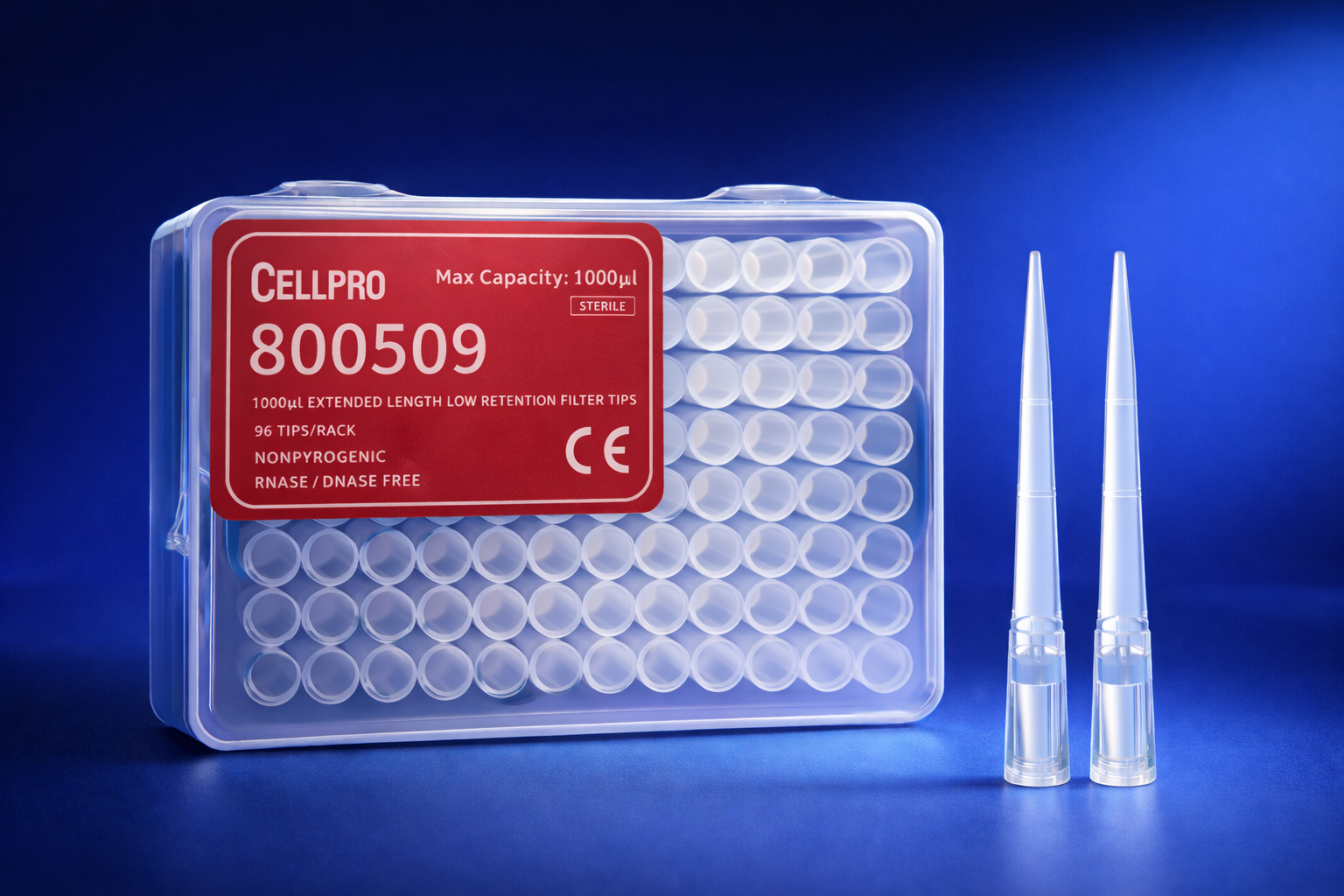 Puntas 1000 µL con Filtro Estéril Extra Largas Baja Retención | 800509 CELLPRO