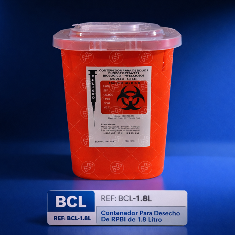 Contenedor Para Desecho De RPBI de 1.8 Litros BCL-1.8L