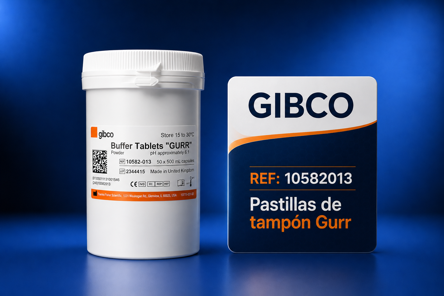 Pastillas de Tampón Gurr Gibco pH 6.8 10582013