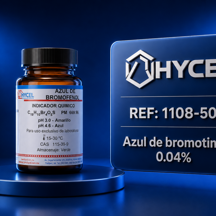 Azul de Bromotimol 0.04% Hycel 500 mL Indicador de pH 1108-500