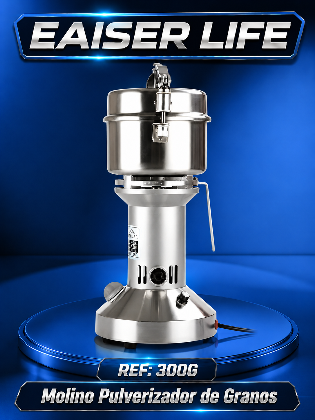 Molino Pulverizador de Granos 300G Acero Inoxidable 1500W