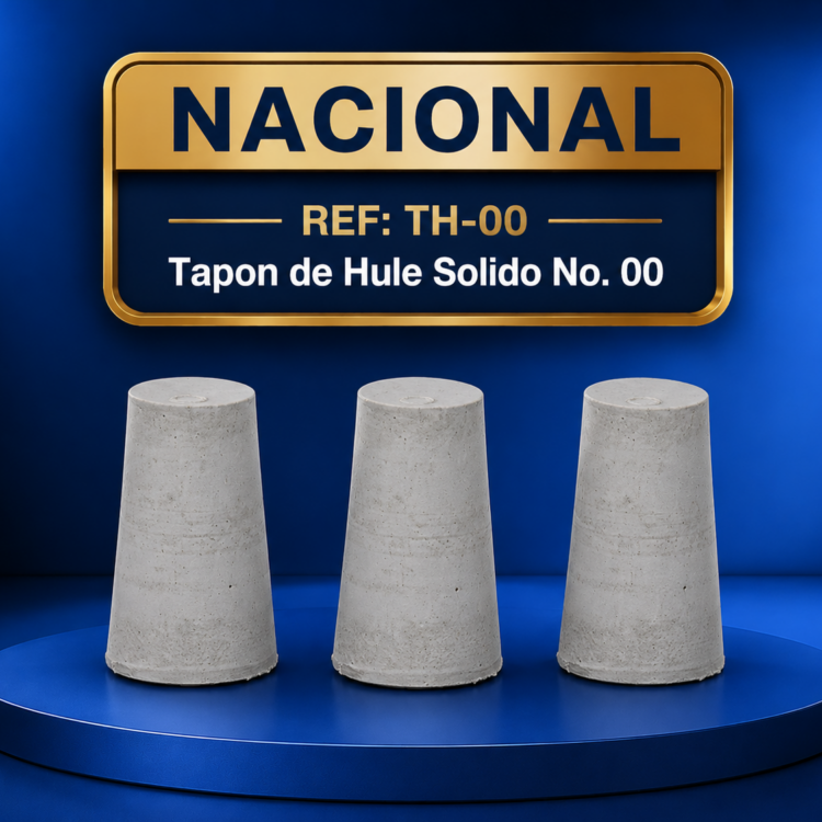 Tapón de Hule Sólido No. 00 TH-00 Nacional