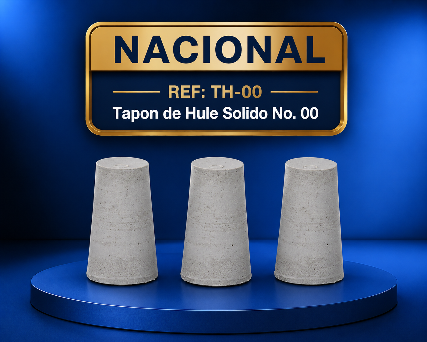 Tapón de Hule Sólido No. 00 TH-00 Nacional