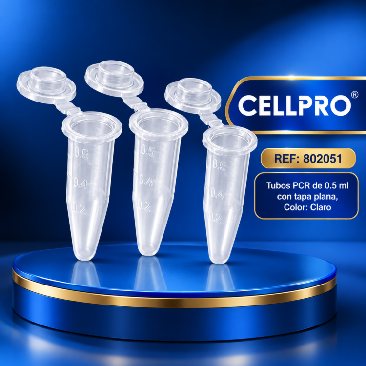 Tubos PCR de 0.5 ml con Tapa Plana 802051 CellPro